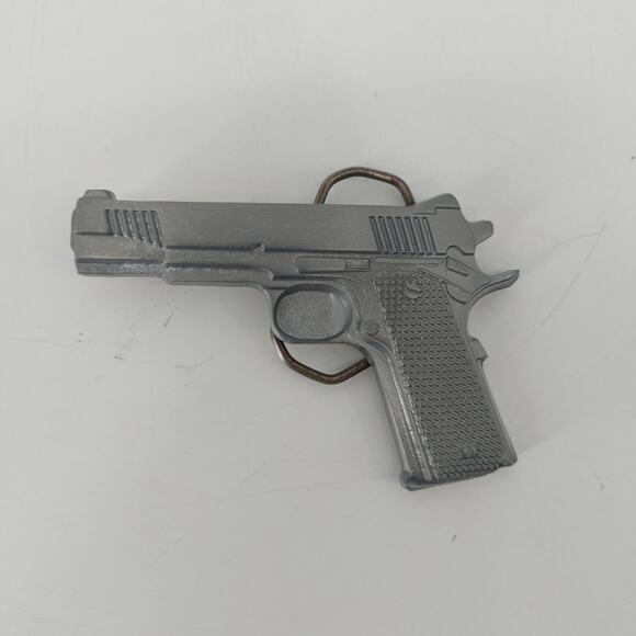 Gun Belt Buckle Rifle Pistol Belt buckle Silver Gray Tone - Picture 2 of 8